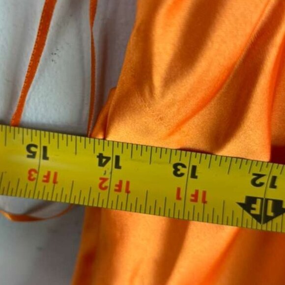 ZARA Women Backless Satin Slip Dress Hot Orange Size Small - Picture 3 of 11